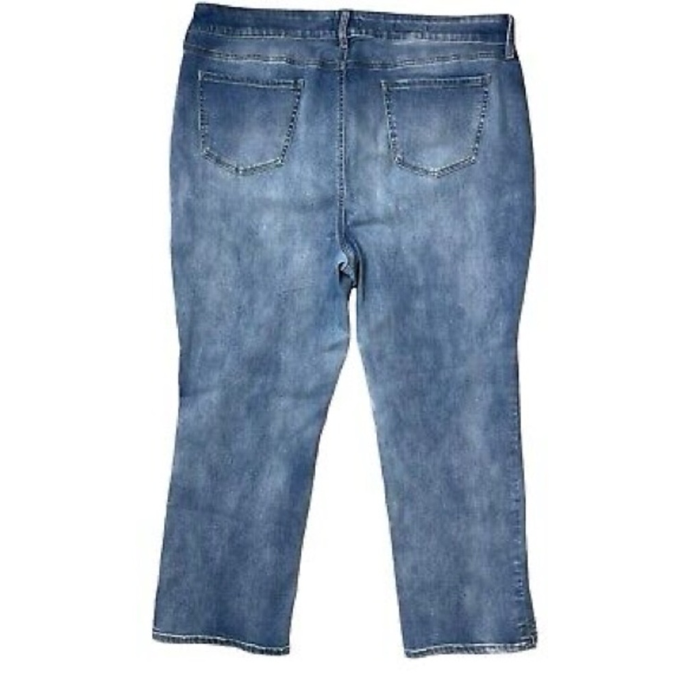 NYDJ Women Jeans Marilyn Straight Lift Tuck Blue Denim Size 18 Button Fly